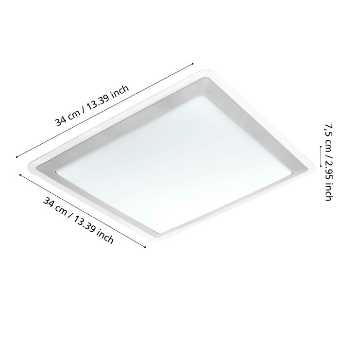 COMPETA LED Wall, Ceiling Lt White, Silver, Clear IP20  #95679