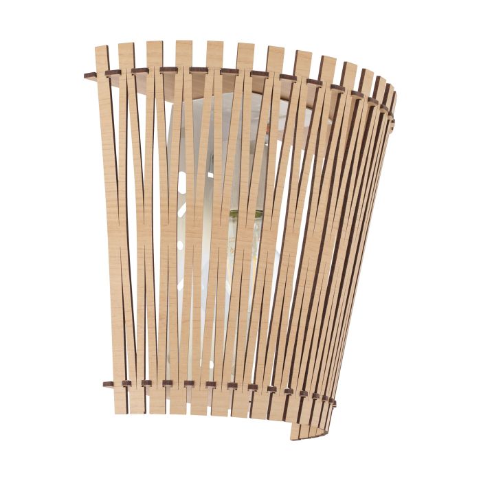 SENDERO Stl & Wood Wall Lt Maple E27 #96195