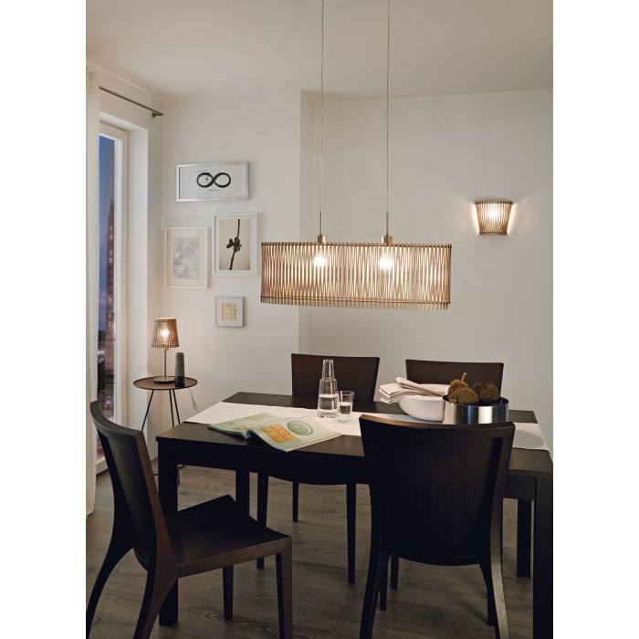 SENDERO Stl & Wood Wall Lt Maple E27 #96195