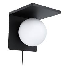 CIGLIE Wall Light Black, White Opal Glass E14 #98265