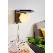 CIGLIE Wall Light Black, White Opal Glass E14 #98265