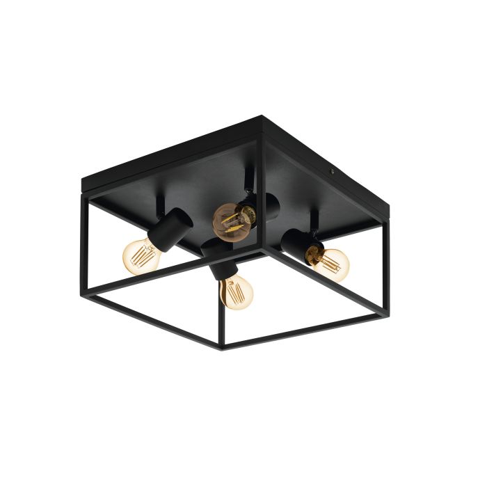 SILENTINA Stl Ceiling Lt Black E27 #98334