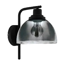 BELESER Stl & Glass Wall Light Black E27 #98385