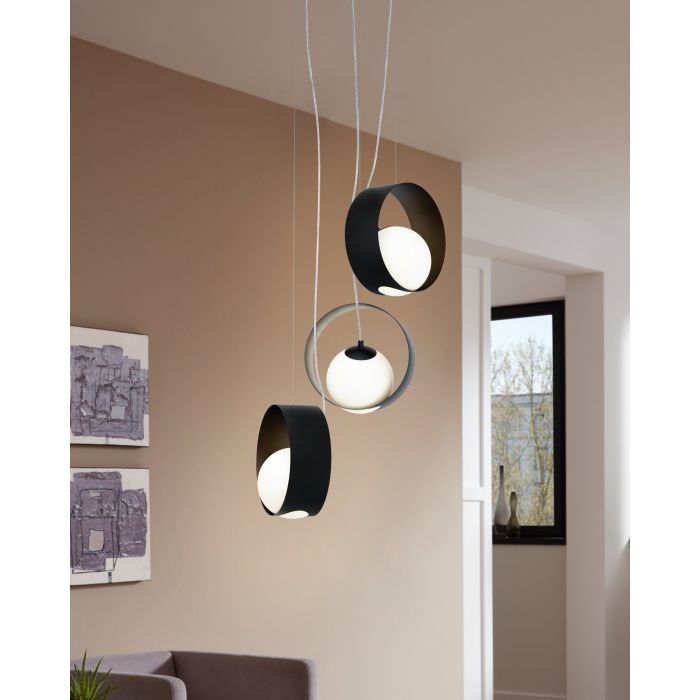 CAMARGO 3Lt Pendant Black E14 #98441