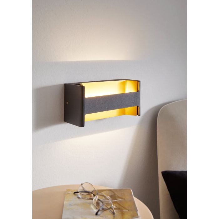 FELONICHE Alu LED Wall Lt Black, Gold IP20  #98545