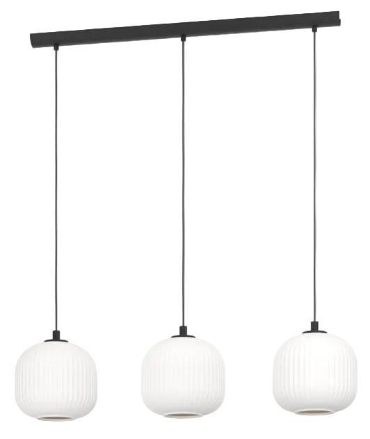 MANTUNALLE Steel 3 Lt Pendant Black, White E27 #99367