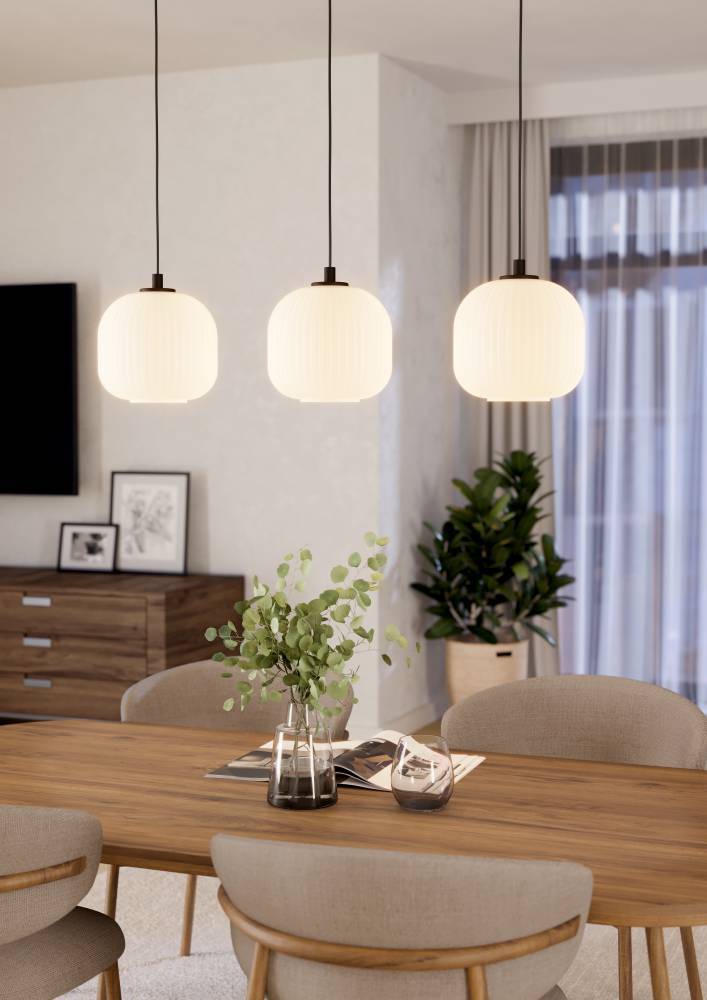MANTUNALLE Steel 3 Lt Pendant Black, White E27 #99367