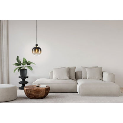 OILELLA Stl, Glass Pendant Blk, Brown E27 IP20 #99614
