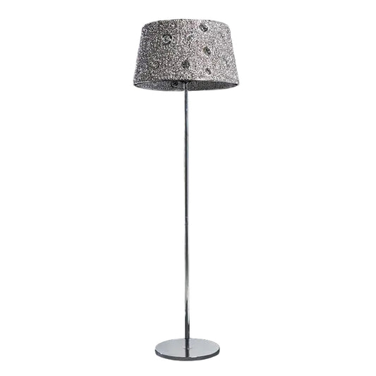 Acrylic Floor Lamp w Foot Switch Chrome E27 #A-KLF6149/50