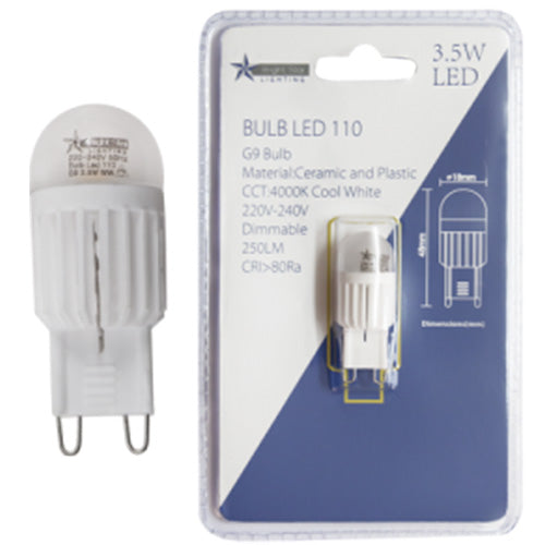 3.5W G9 LED Warm White Bulb Dimmable - #BULB LED 111