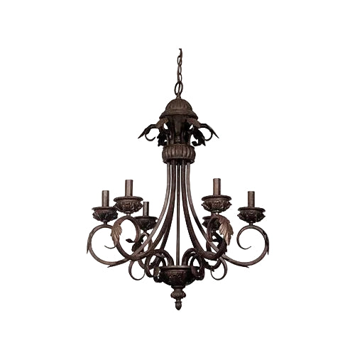 Metal, Resin 6 Lt Chandelier Antique Bronze E14 #CH1334/6 ANT/BR