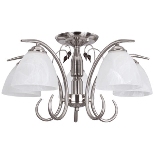 Satin Chrome Chandelier - #CH179/5 SATIN