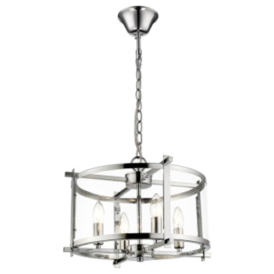 Polished Chrome Chandelier with Clear Glass - #CH340/4 CHROME