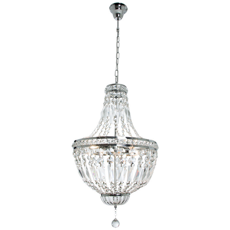 Polished Chrome Chandelier with Crystals - #CH343 CHROME