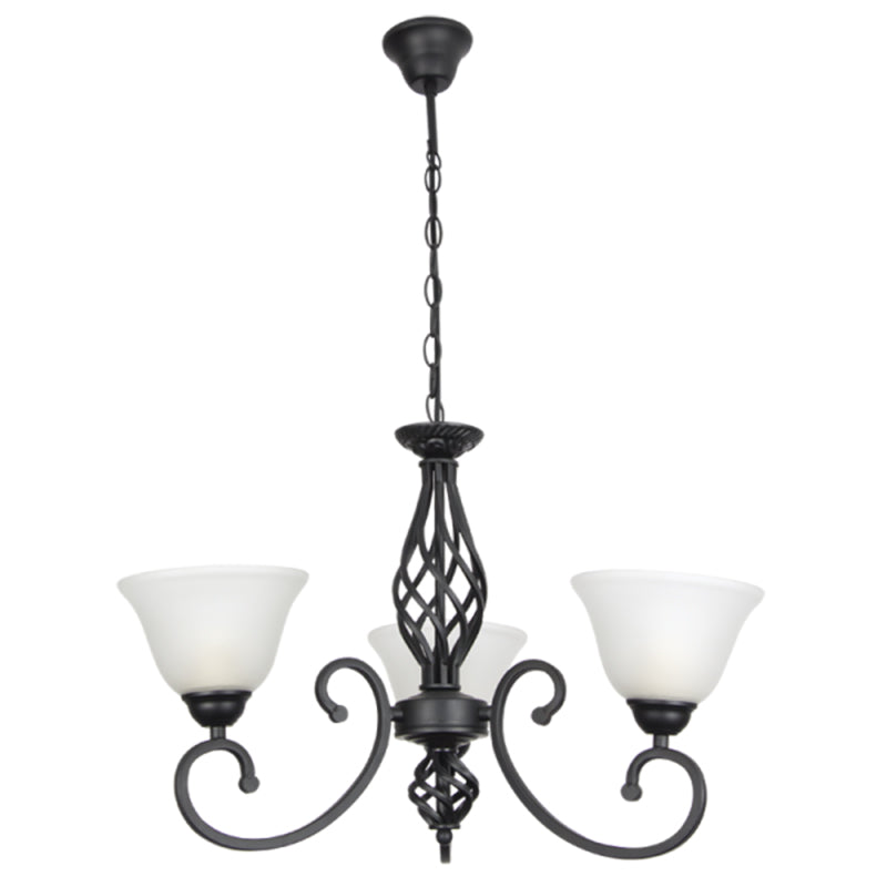 Black Acrylic Crystal Chandelier - #CH374/3 BLACK