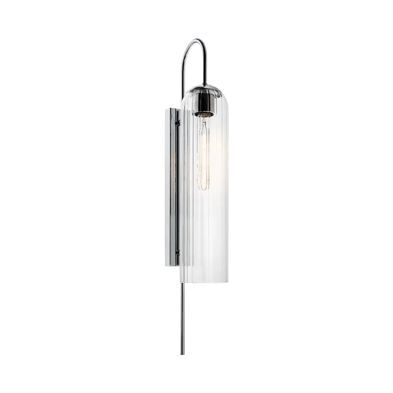 DARK-PRET Metal Flute Glass Wall Lt Silver E27 #DK038 (AVAILABLE ON ORDER)