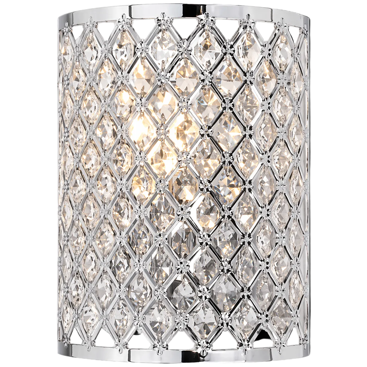 Chrome Wall Lt w Clear Acrylic Beads Chrome #WB045/1 CHROME