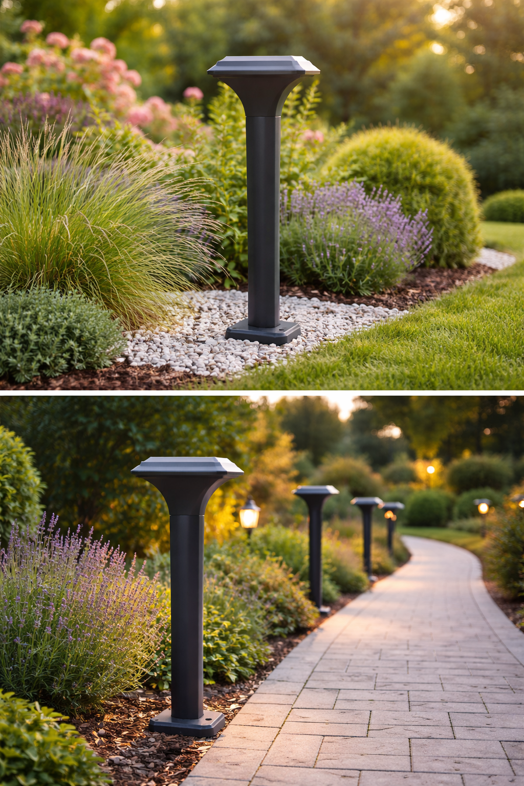 7W Alumin OD Bollard Black WW 300mm #Y3247-60