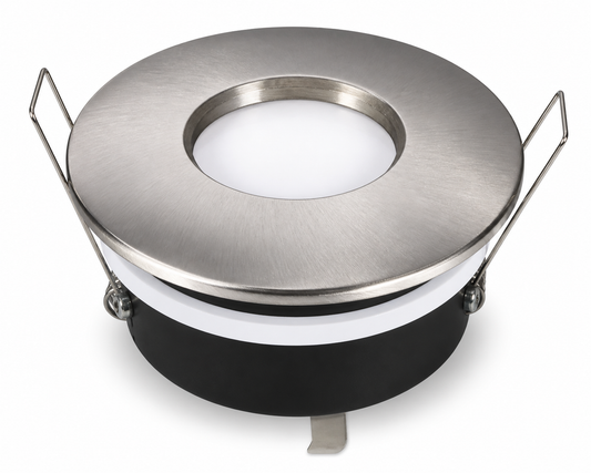 Die Cast Alu Round GU10 DL Satin Nickel 82mm IP44 #TS75SN