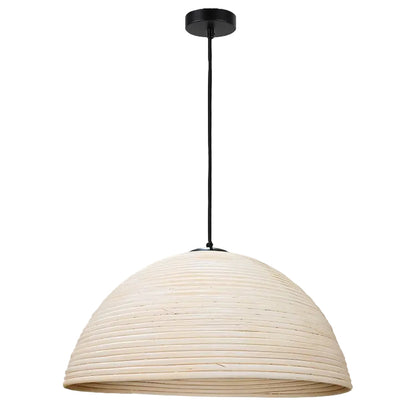 40W Large Tube Pendant Rattan Wood E27 IP20 #GO-KLCH-362L/WD