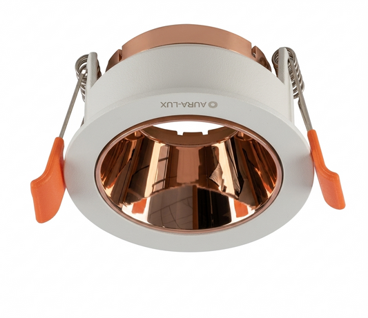 Cast Alu DL w Lamp Holder White, Gold 79mm IP20 #TS84WG