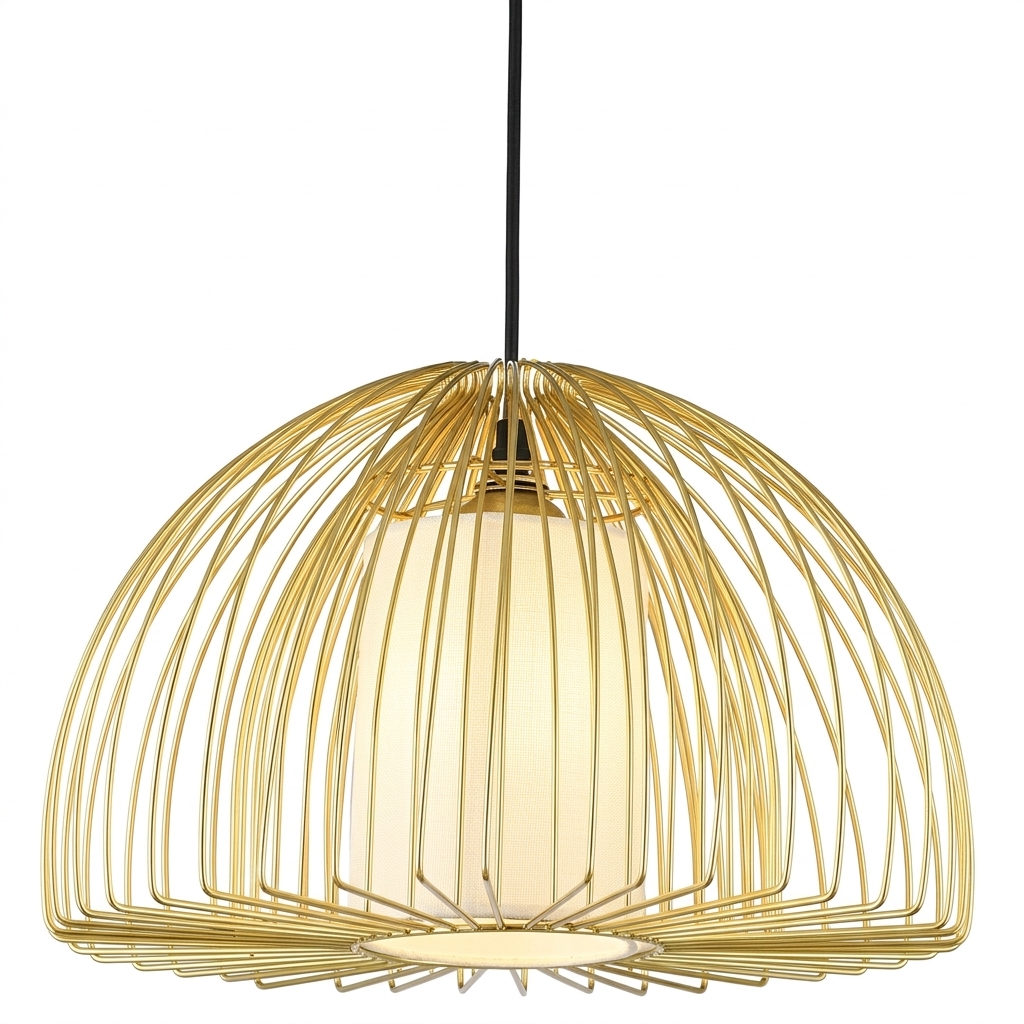Sunbeam Large Pendant White, Gold E27 #P1321