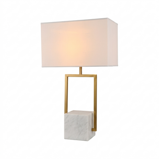40W Verdi Table Lamp White,Marble & Gold E27 #T-KLT-151