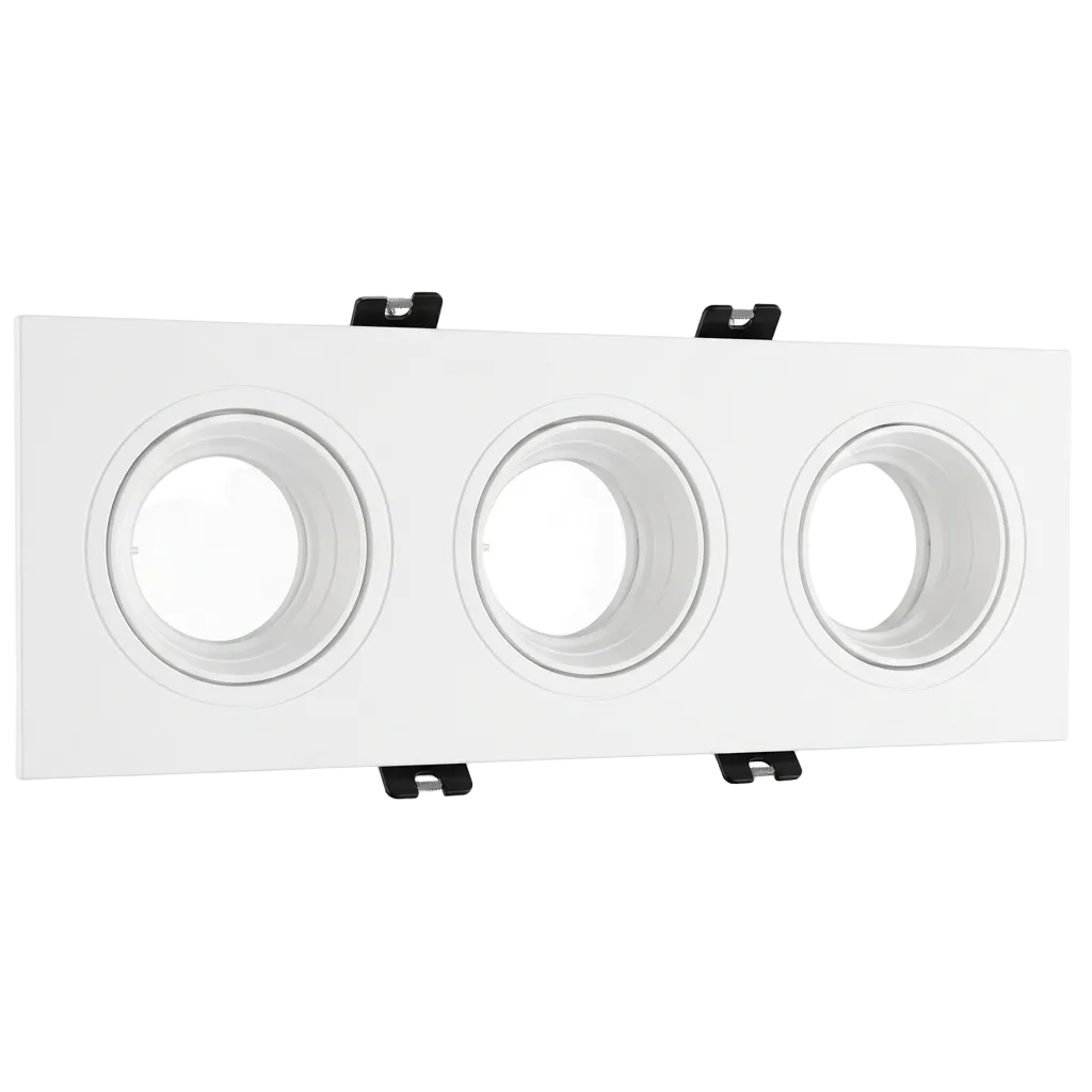 3XGU10 Fixed Downlight 75x235mm Cut Out #DL148/3 WHITE
