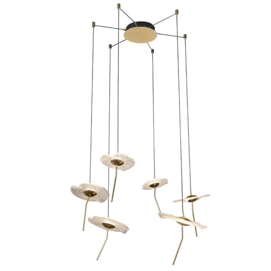 20W Alum, Glass LED Pendant Gold CCT:WW/CW/DL #PEN955/6 CCT