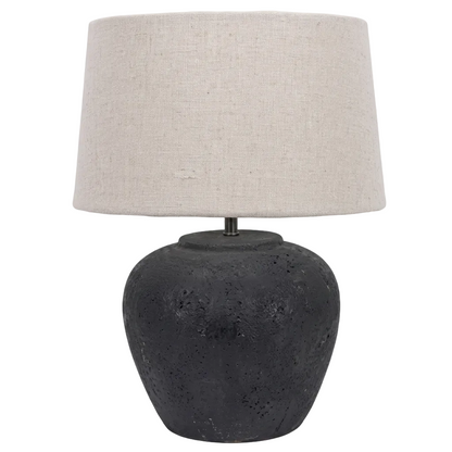 Ceramic Base, Fabric Table Lamp Grey, Cream E27 #TL836 BLACK