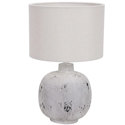 Ceramic Base, Fabric Table Lamp Grey, Cream E27 #TL829 Grey Stone