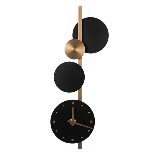 12W Metal, Plastic Clock Wall Lt Black, Gold #WB399 LED