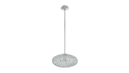 CLEMENTE Steel Pendant w Crystal Finish E27 #95286