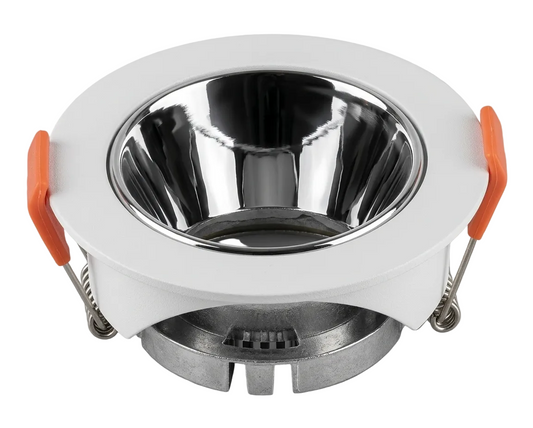 GU10 DL Fitting Round White, Silver 85mm IP20 #TS24-OE