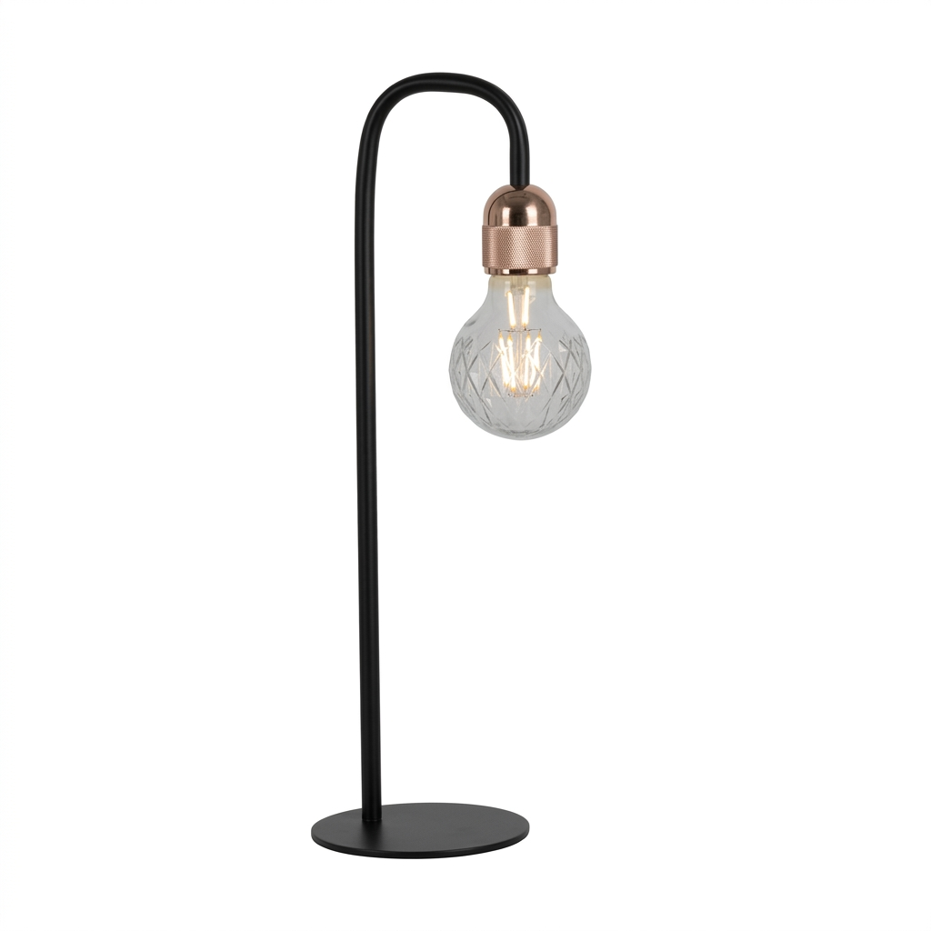 SEVILLE T/Lamp 150mm Black and clear glass  #T547