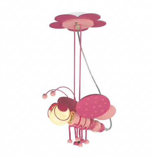 Pink Wooden Butterfly Pendant E27 #PEN072 BUTTER