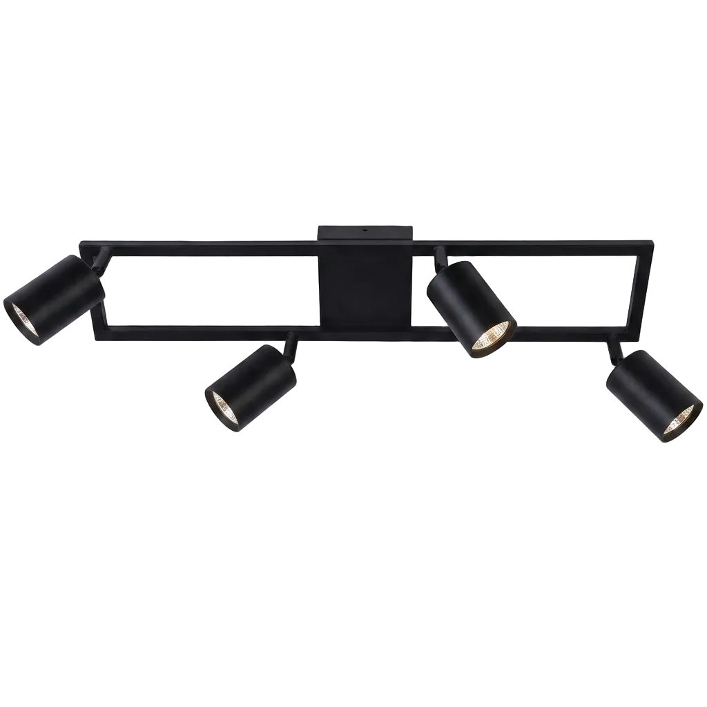 50W 4 Lt Adjustable Spotlight Black GU10 #S413/4 BLACK