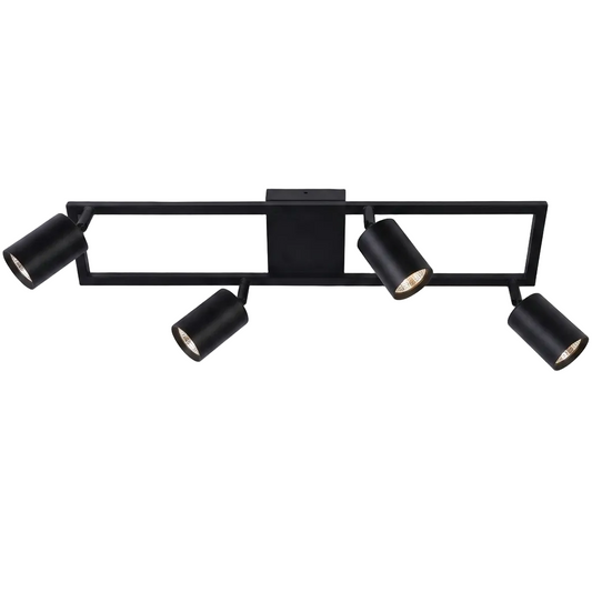 50W 4 Lt Adjustable Spotlight Black GU10 #S413/4 BLACK
