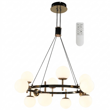 Metal Chandelier w Remote Gun Metal WW/CW/DL #CH397/12 GUN METAL
