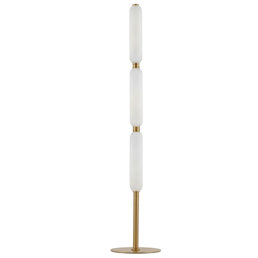 Alumin, Opal Glass Standing Lamp w Switch Gold #SL403 GOLD