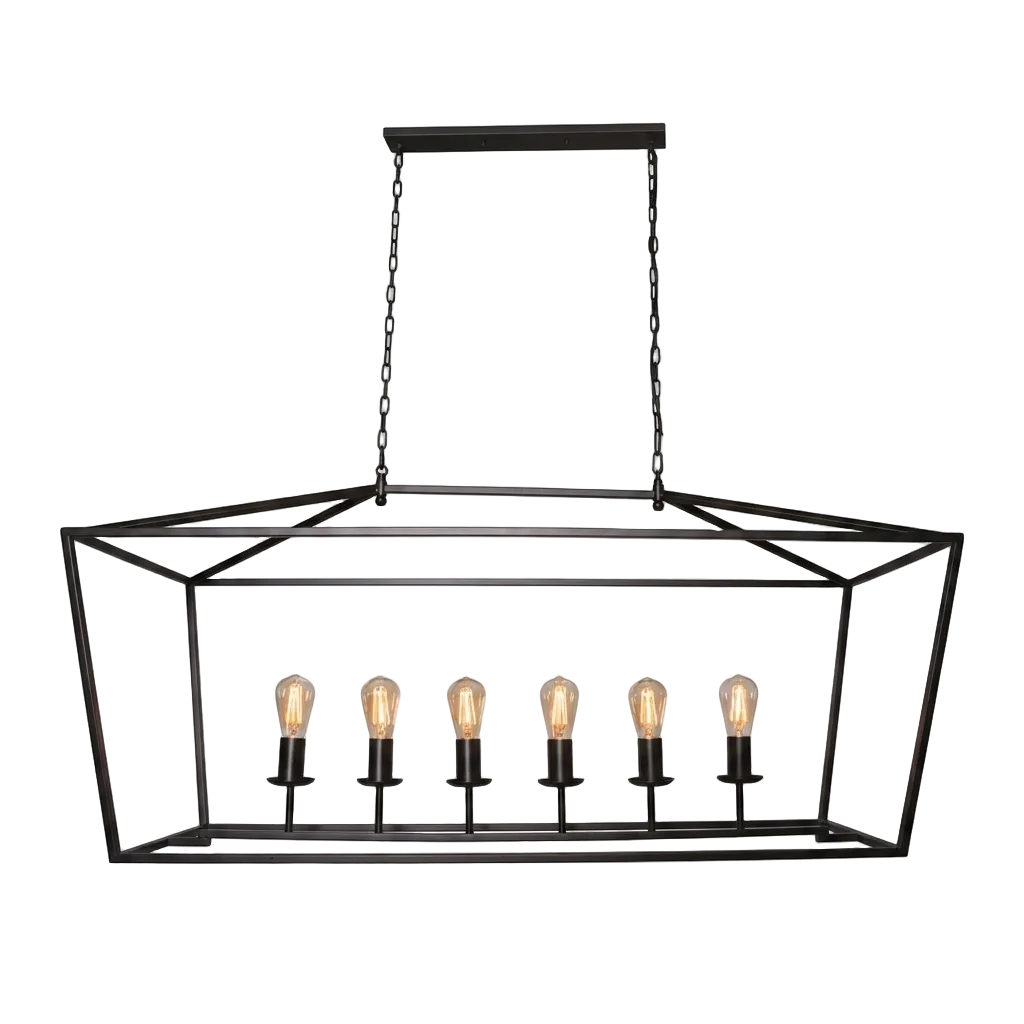 230v 40W E27 Rectangular Ranch Iron Pendant #WE-KLCH-395