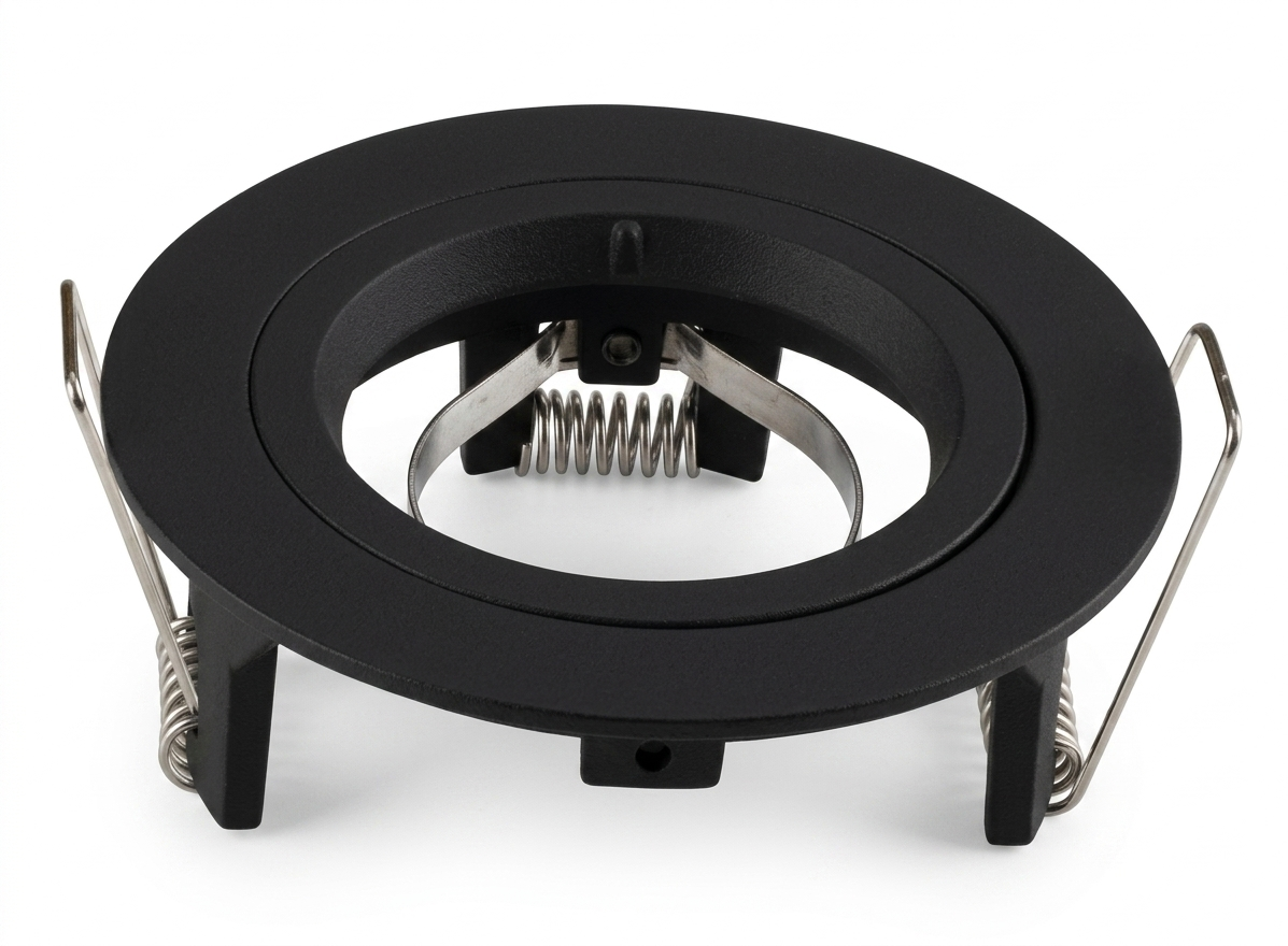 GU10 DL Fitting w Lamp Holder Black 93mm IP20 #TS16B