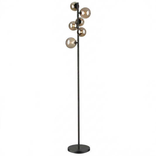 Meta Base, Smoke Glass Floor Lamp 6xG9 #SL401 MATT BK