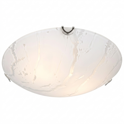 Patterned Glass 2 Lt Ceiling Fitting Wh E27 300mm CF495 LARGE