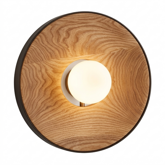 DARK-SATURN Large Plain Wooden Wall Lt E27 #DK041 (AVAILABLE ON ORDER)
