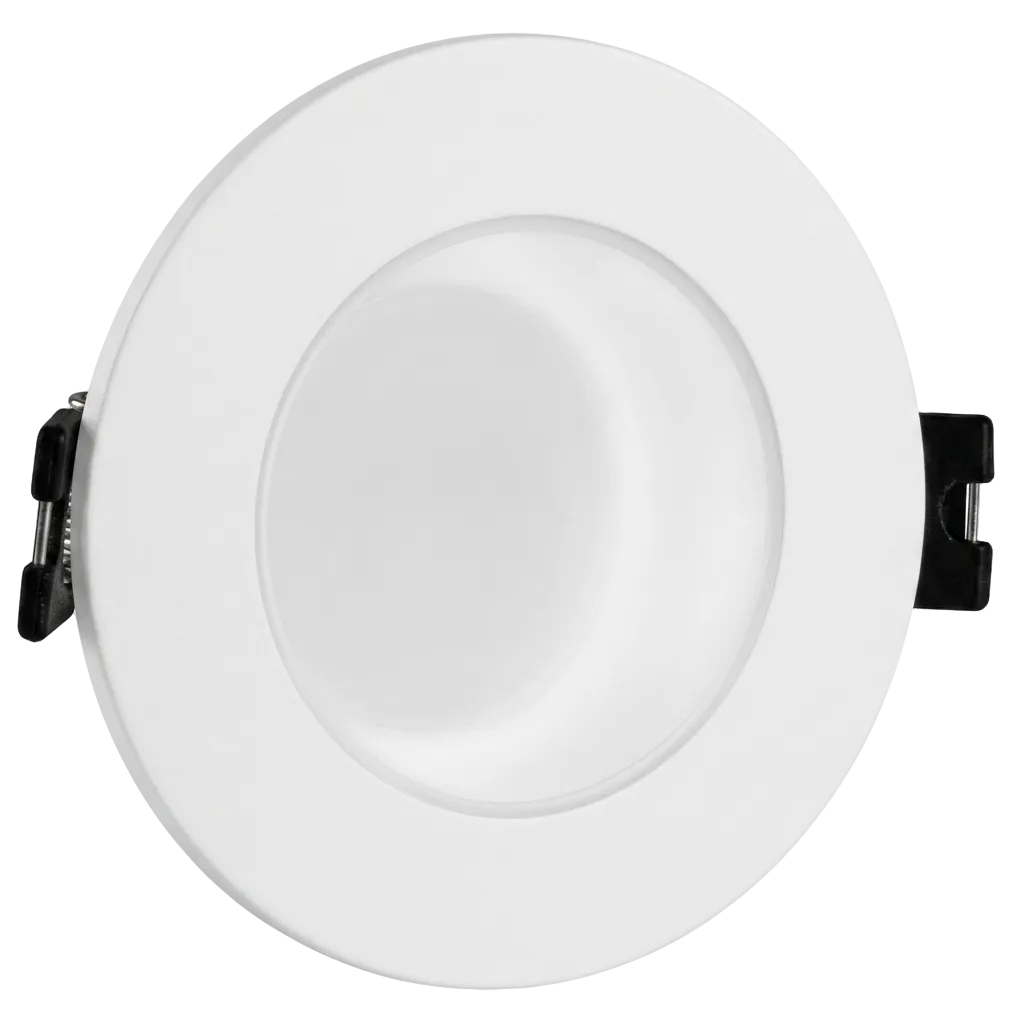 GU10 DL Fixed w Clear Cover White 75mm-IP65  #DL144 WHITE