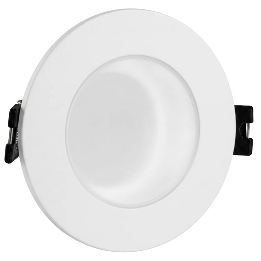 GU10 DL Fixed w Clear Cover White 75mm-IP65  #DL144 WHITE