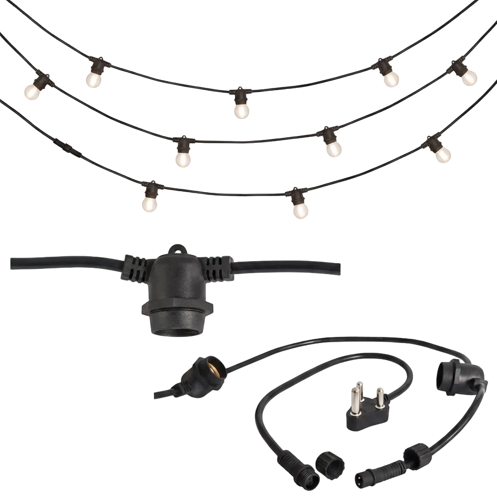 Outdoor String Lights Black IP65 #WSC008 STRING