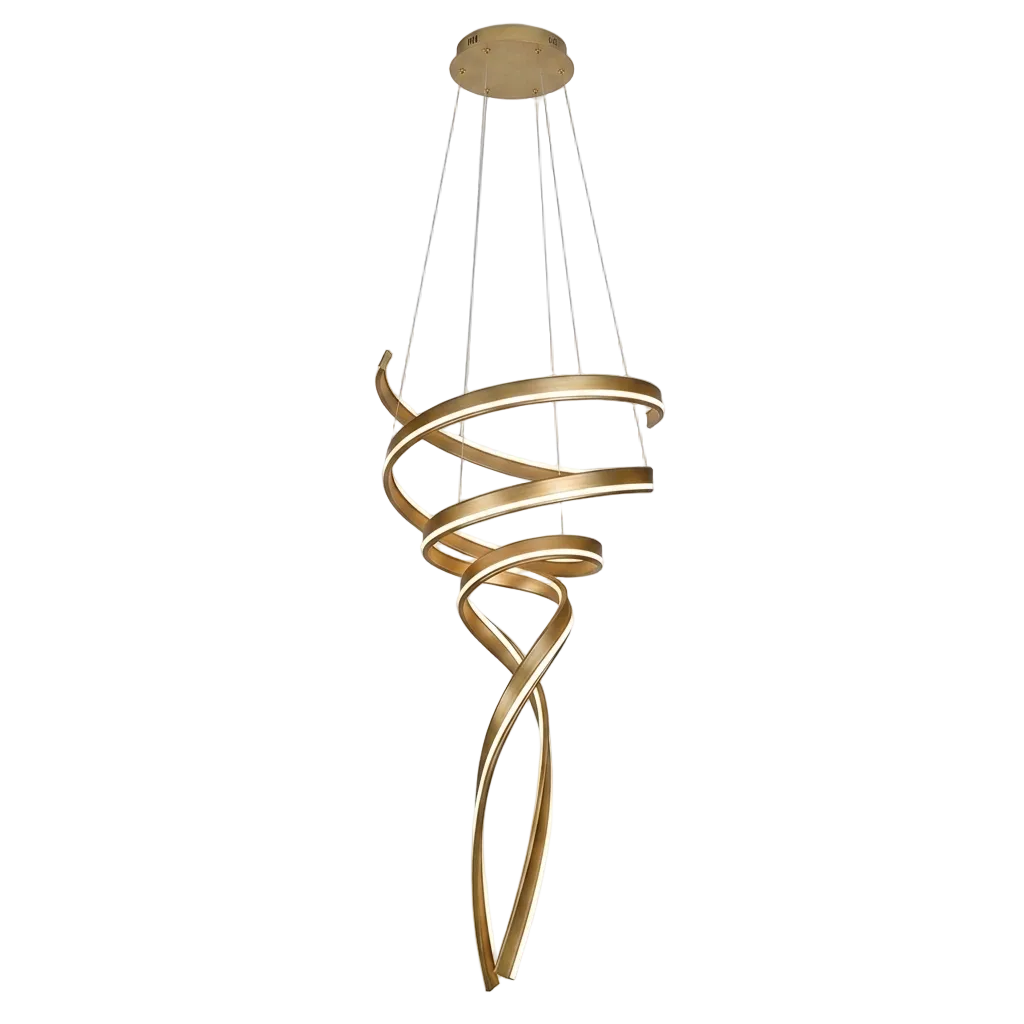120W LED Gold Swan Pendant Sat Gold WW IP20 #K-LED-482/GD