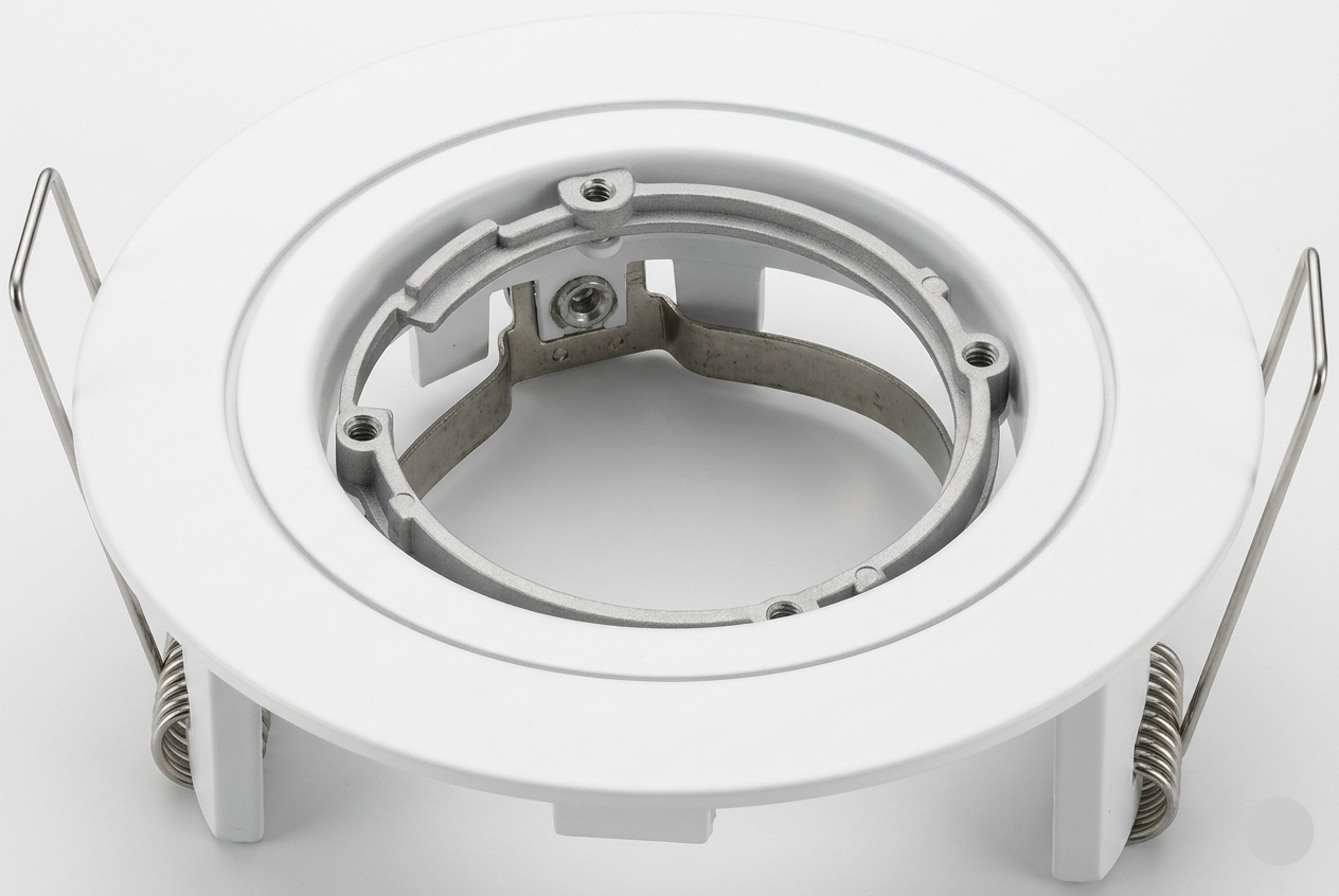 GU10 DL Fitting Fixed White 75mm IP20 #TS15WHITE